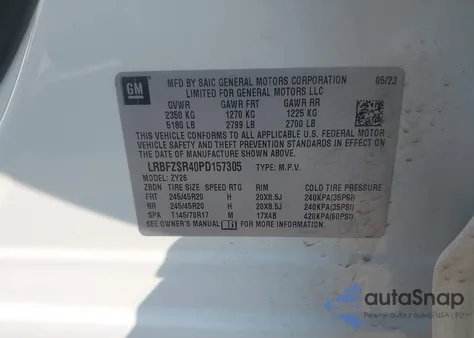 2023 Buick Envision Avenir Awd from USA, damaged, VIN LRBFZSR40PD157305